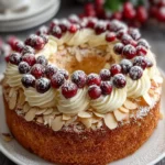 Festive Almond Cranberry Cake First Image