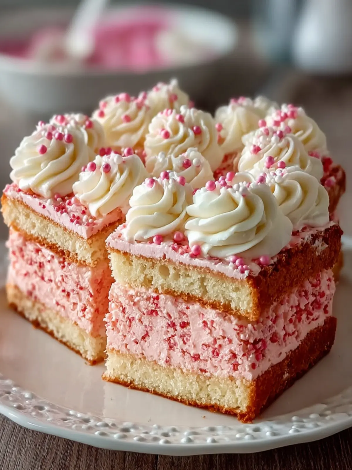 Fluffy Pink Celebration Cake First Image