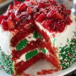 Festive Red and Green Cake First Image