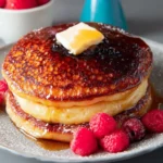 Copycat Golden Diner Pancakes with Honey Butter Syrup First Image