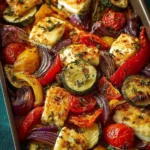 Irresistible Roasted Vegetable and Halloumi Bake Recipe First Image
