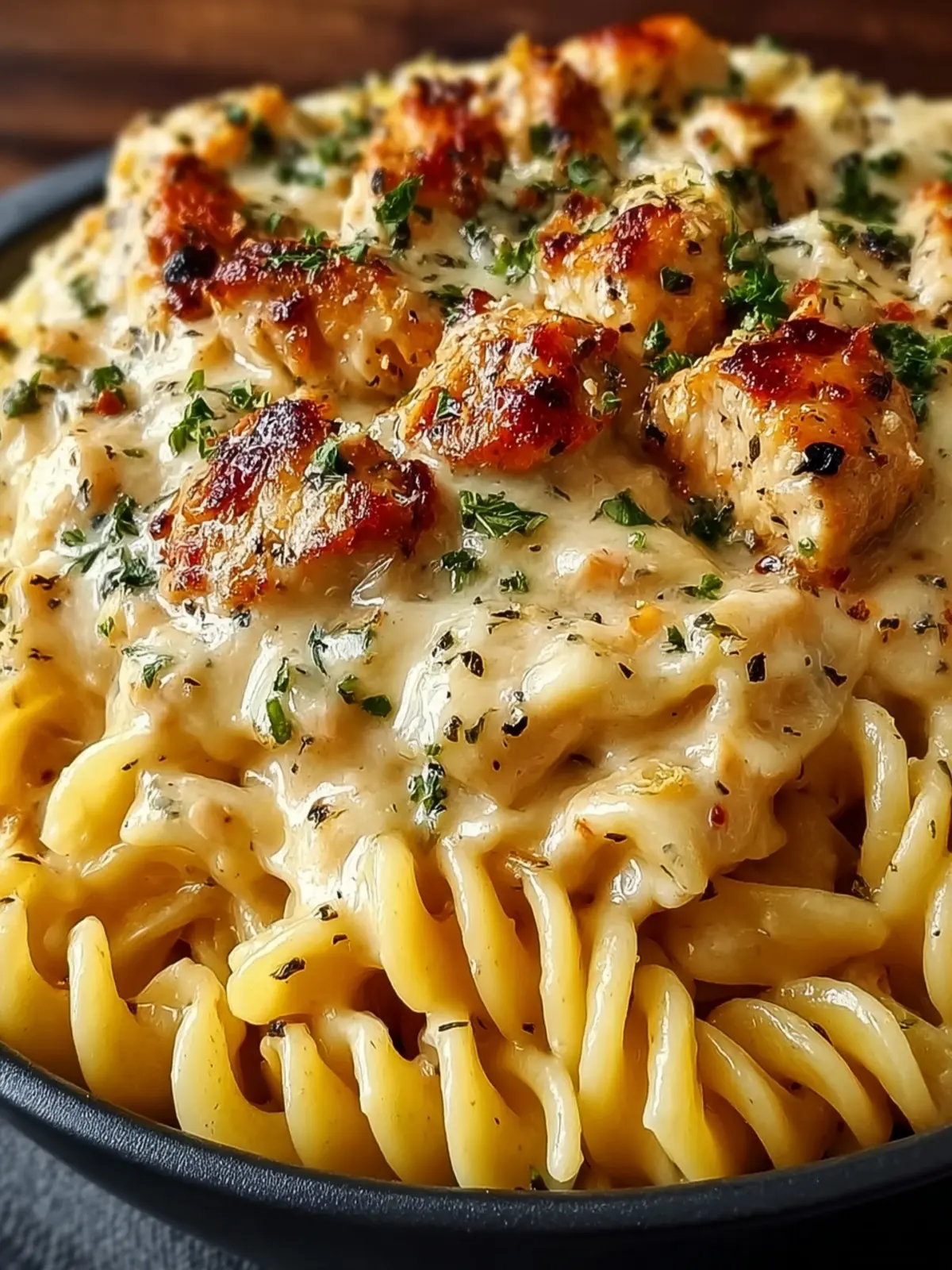 The Best Crockpot Garlic Parmesan Chicken Pasta Recipe First Image