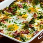 Broccoli, Ham, and Mozzarella Baked with Eggs First Image
