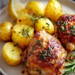 Zesty Lemon Herb Roast Chicken Thighs with Potatoes Recipe First Image