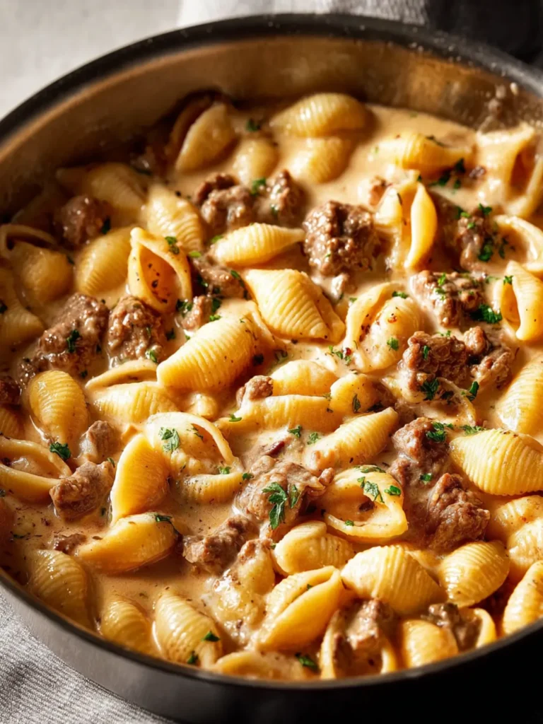 One-Pot Creamy Beef and Shells First Image