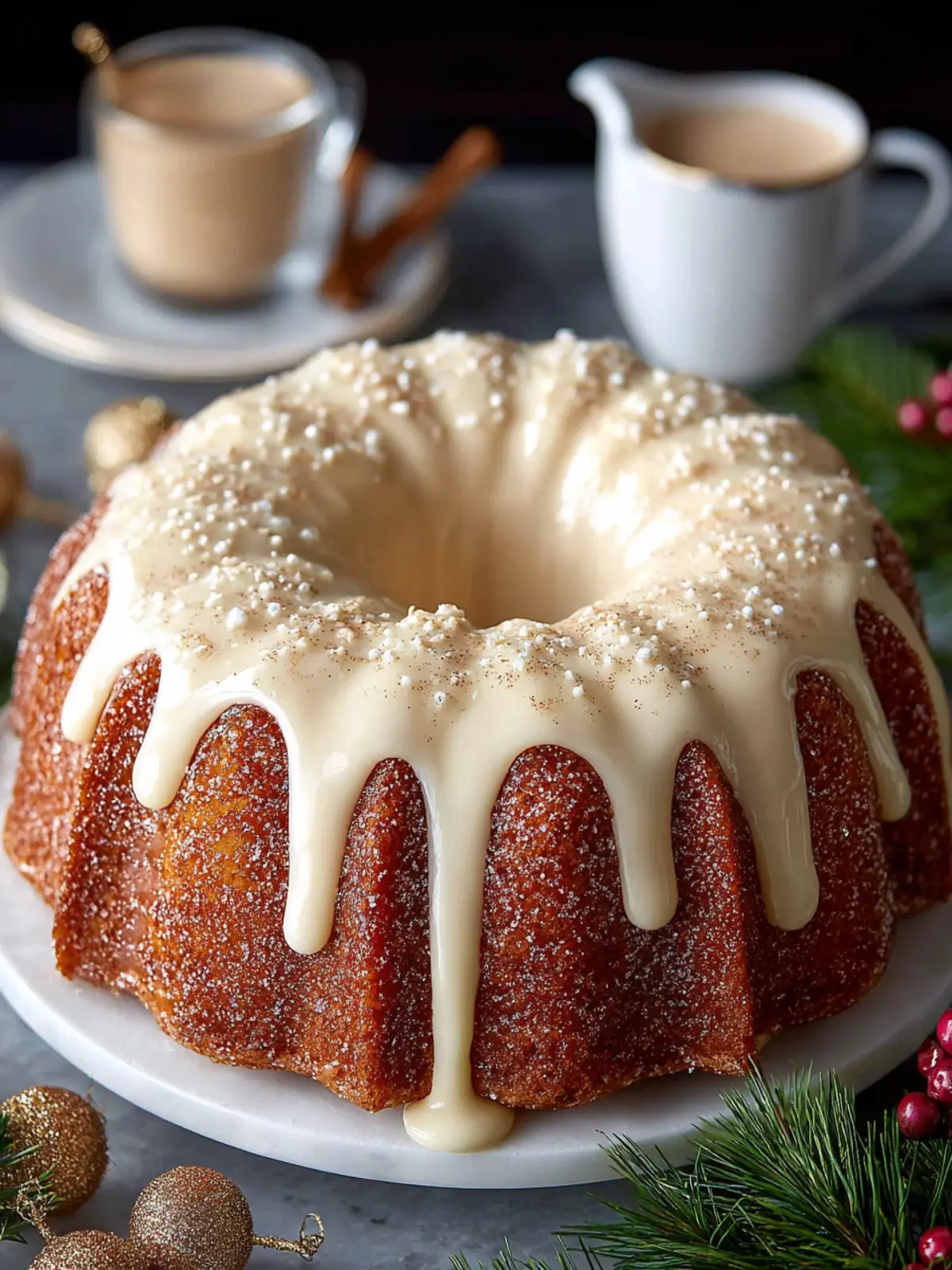 Indulgent Eggnog Bundt Cake with Eggnog Frosting Recipe First Image