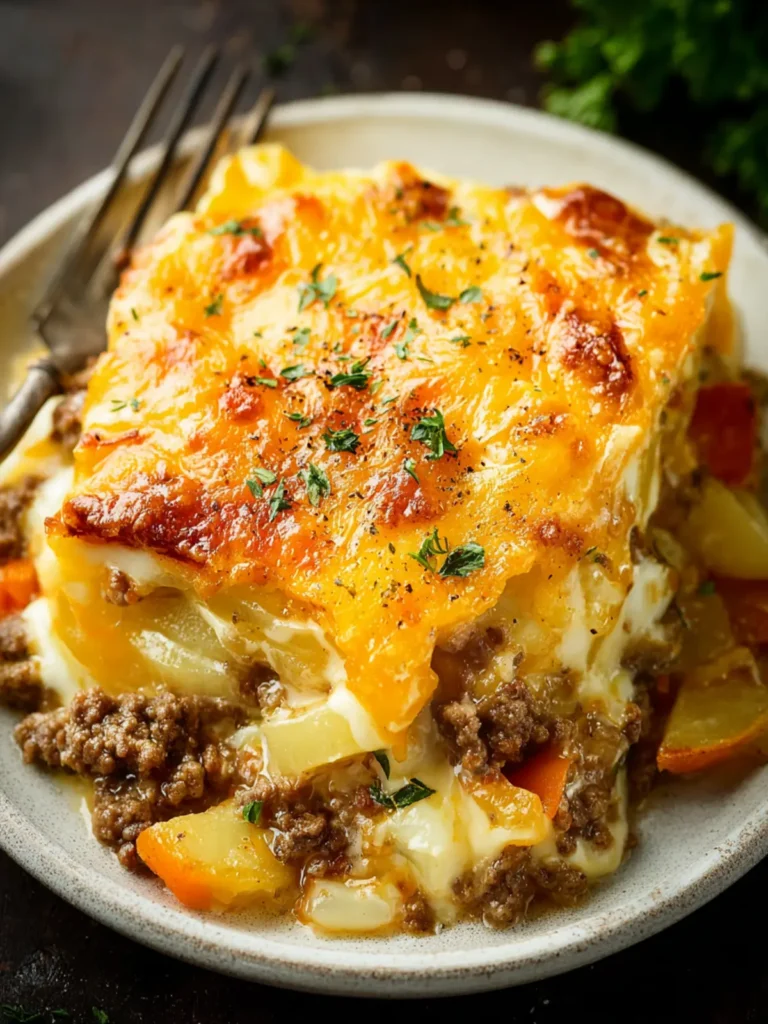Cheesy Ground Beef and Potato Casserole [+Video] First Image