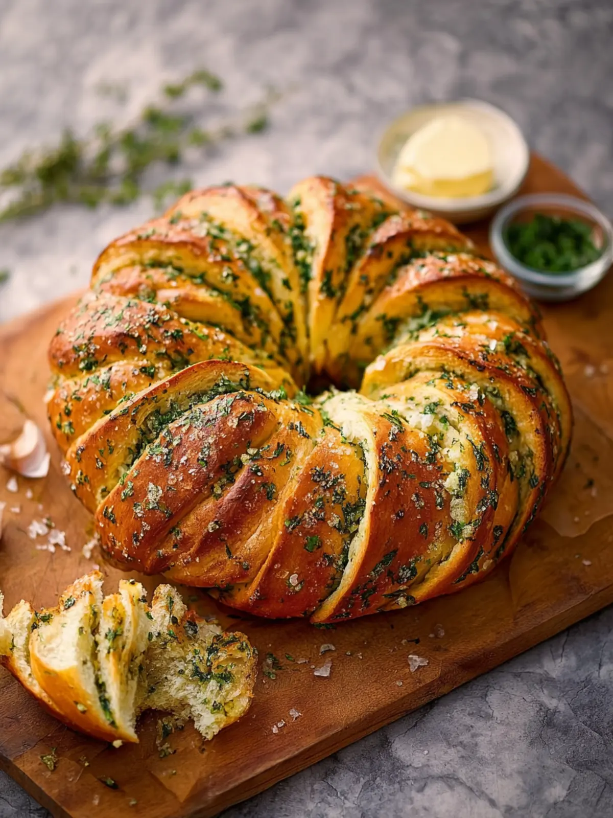 Garlic Herb Bread Wreath First Image