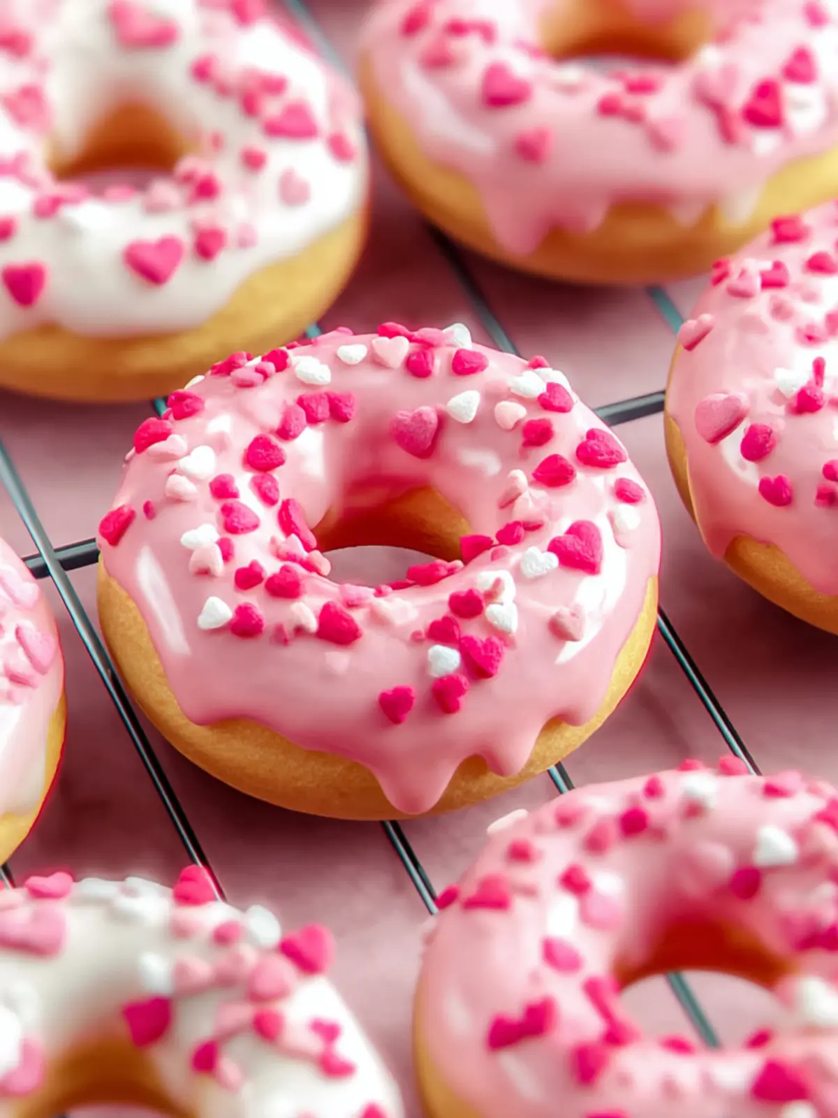 Irresistible Valentine Baked Donuts with Vanilla Glaze First Image