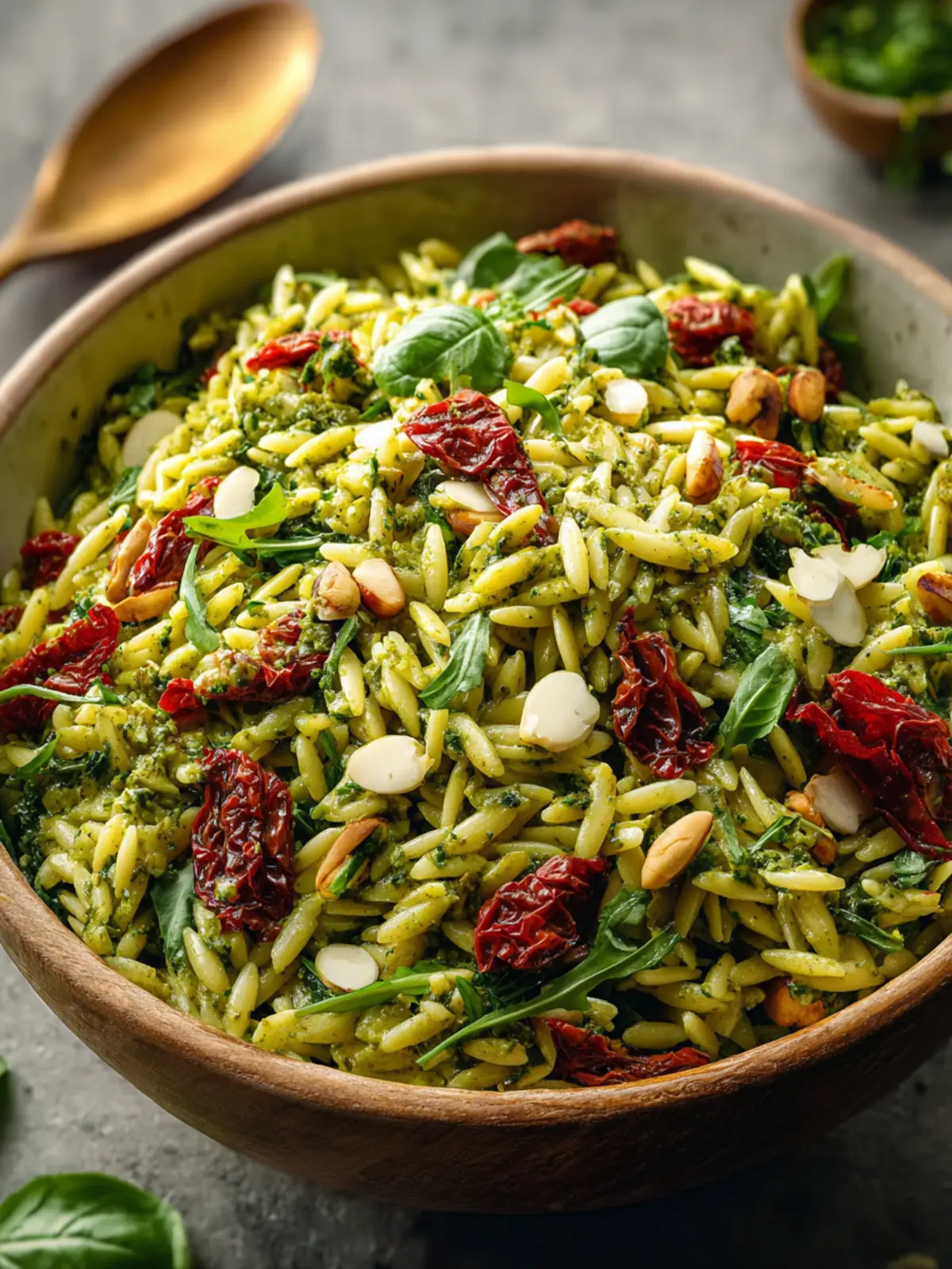 Dairy-Free Pesto Orzo Salad with Sundried Tomatoes Delight First Image