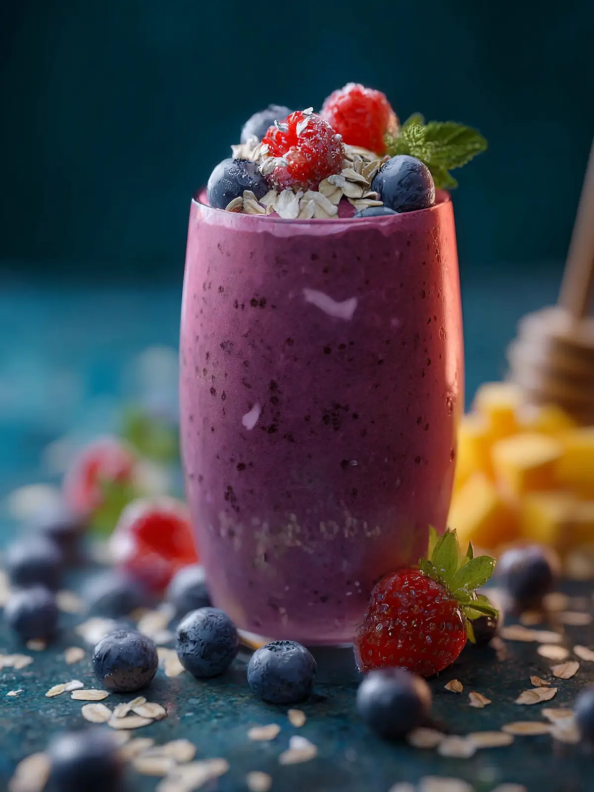 Triple Berry Oat Tropical Smoothie Recipe First Image