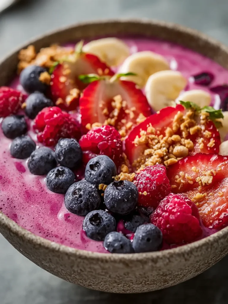 Peanut Butter & Jelly Smoothie Bowl Recipe First Image