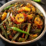 Aloo Bhindi Recipe (Indian Potato Okra Stir Fry) First Image