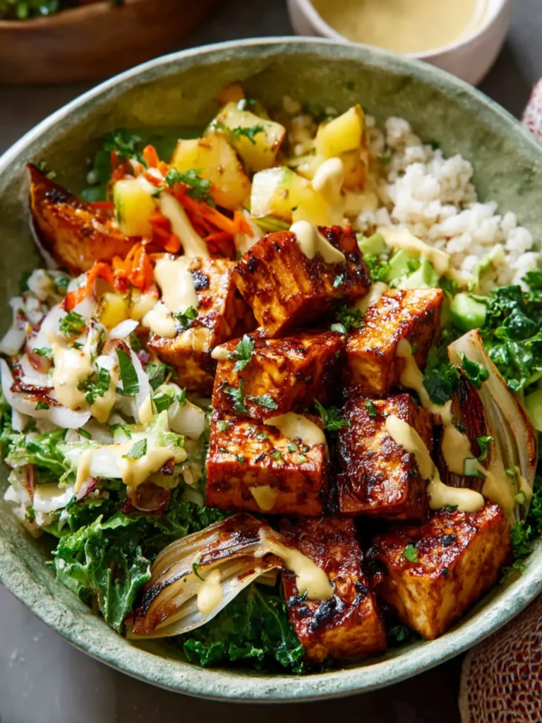 BBQ Tofu Bowls with Honey Mustard Vinaigrette First Image