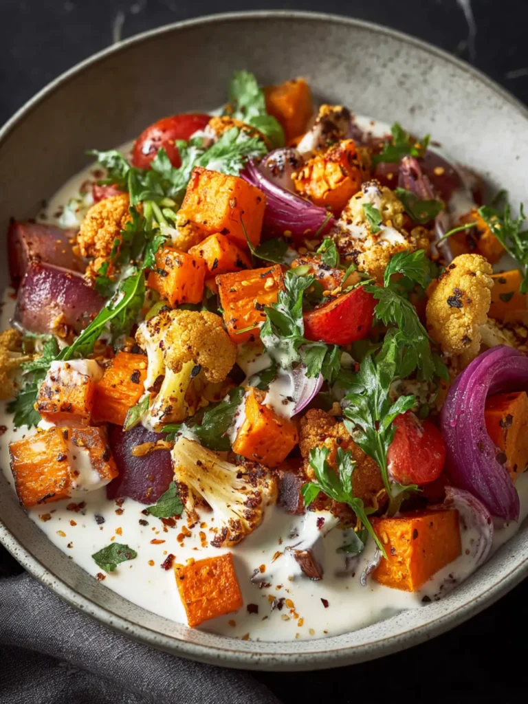 Glow Bowl Recipe: Roasted Veggie, Tahini Yogurt Sauce First Image