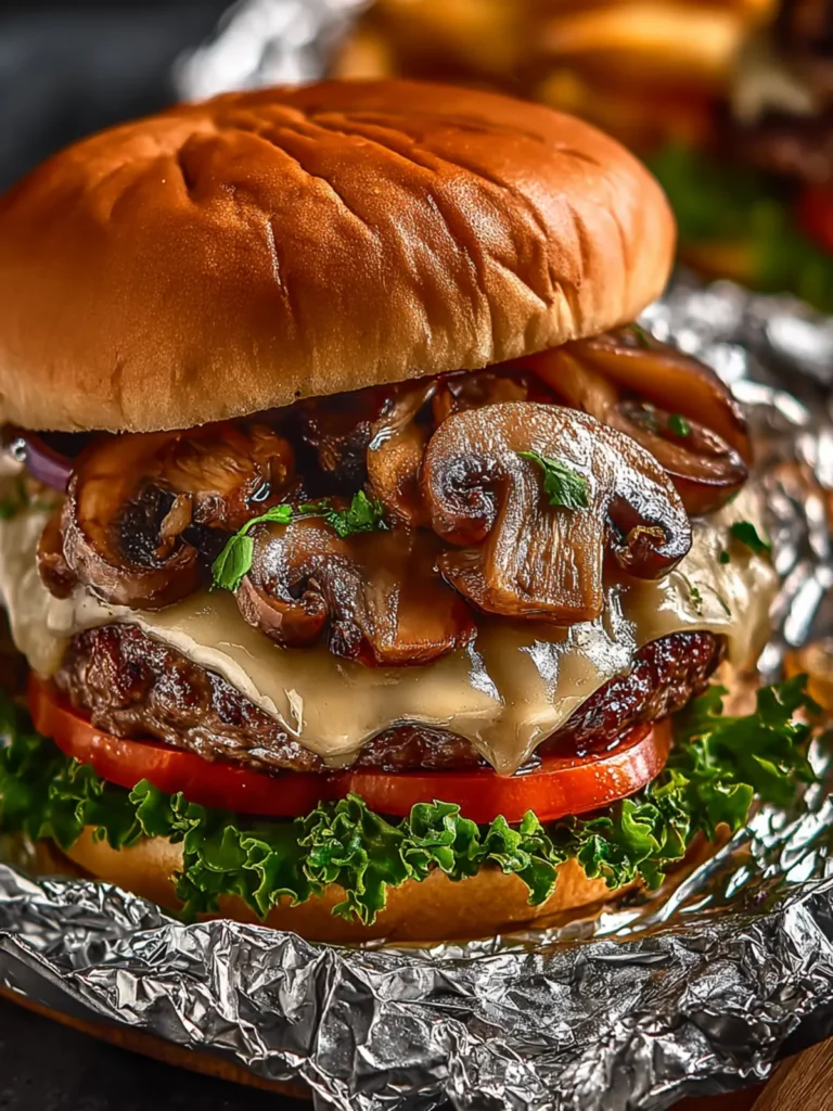 Juicy Mushroom Swiss Burger Foil Packets Recipe Delight First Image