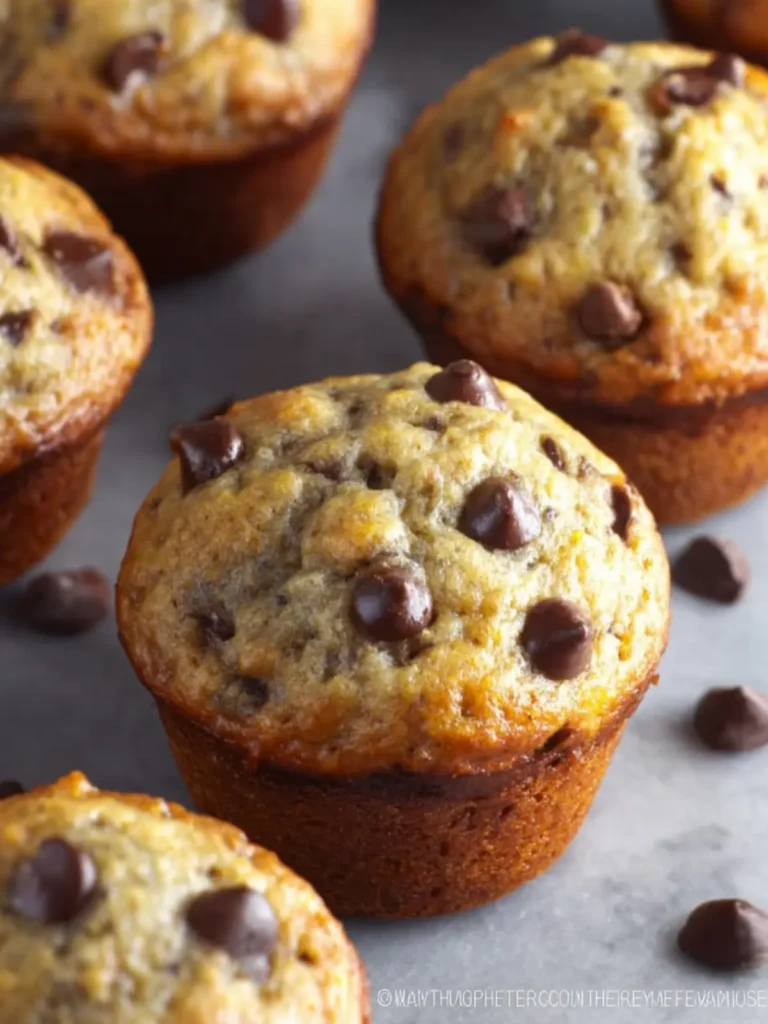 Perfect Banana Chocolate Chip Muffins (Fluffy, Moist & Easy) First Image