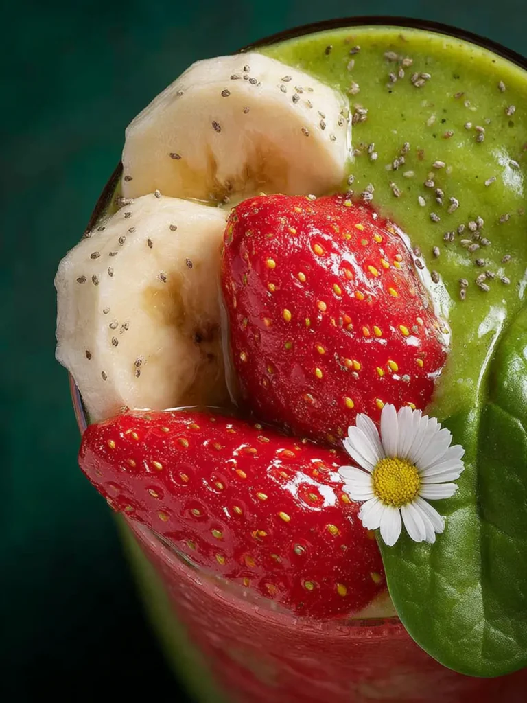 Strawberry Banana Spinach Green Smoothie First Image