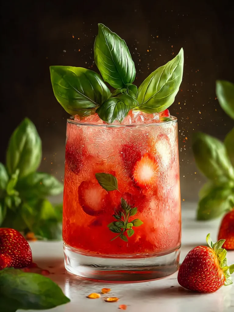 Strawberry Basil Mocktail First Image