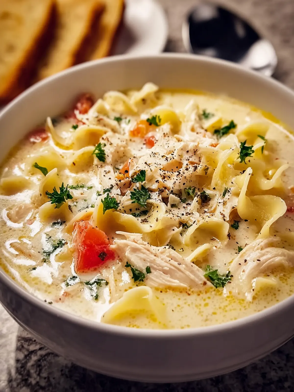 White Chicken Lasagna Soup First Image